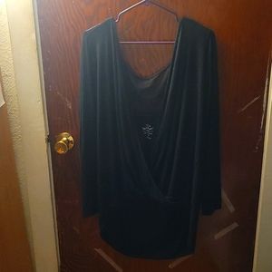 Torrid, spliced long sleeve shirt, black, size 3